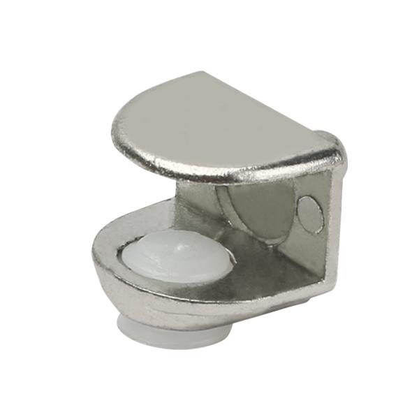 Полкодержатель для стеклянной полки толщиной 5-9мм, со штоком, никель 10463