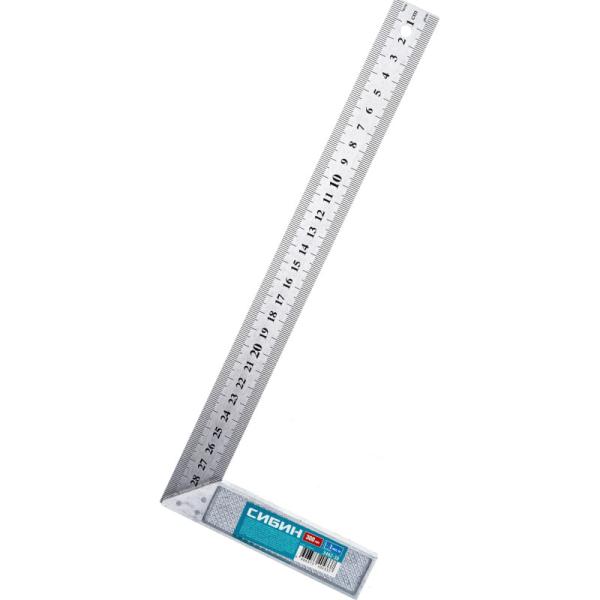 Столярный угольник 300 мм, с нержавеющим полотном, СИБИН 3462-30