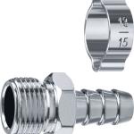 Переходник штуцер ″елочка″ 10 мм - 3/8″М Наруж.., с обжимным хомутом Зубр Профессионал 64924-3/8-10